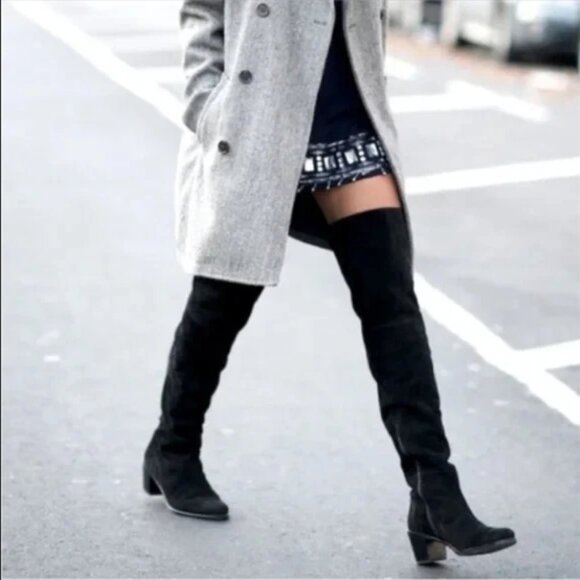 Stuart Weitzman Hitest Over The Knee Suede Boots - Picture 1 of 4